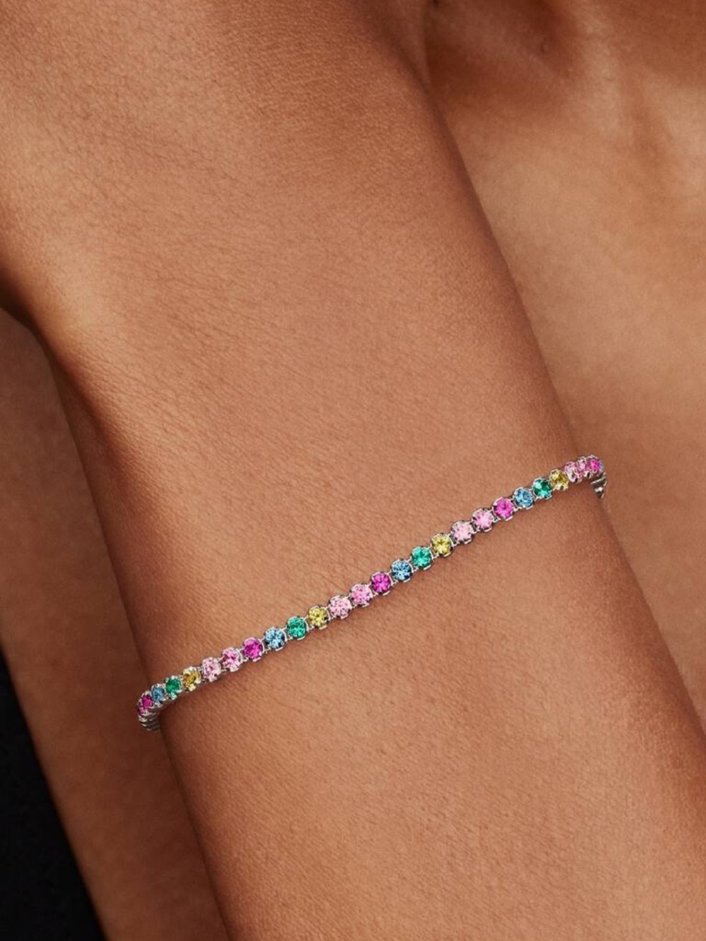 Pandora Rainbow Tennis Bracelet sterling silver with box
